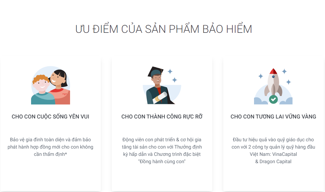 Ưu điểm sản phẩm bảo hiểm Vita - cho con