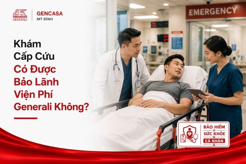 Khám cấp cứu có được bảo lãnh viện phí generali không.