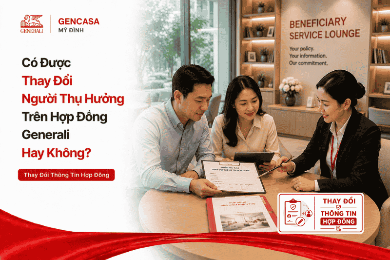 Có được thay đổi người thụ hưởng trên hợp đồng generali hay không