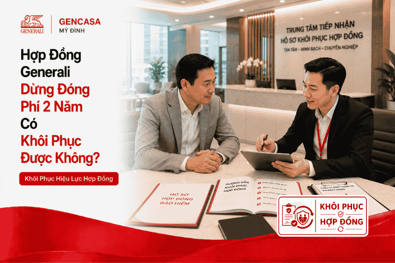 Hợp đồng generali dừng đóng phí 2 năm có khôi phục được không