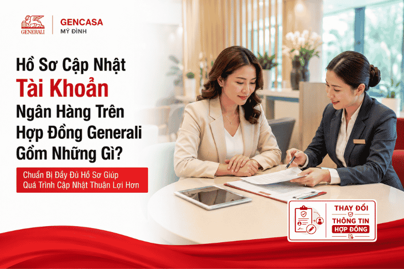 Hồ sơ cập nhật tài khoản ngân hàng trên hợp đồng generali gồm những gì