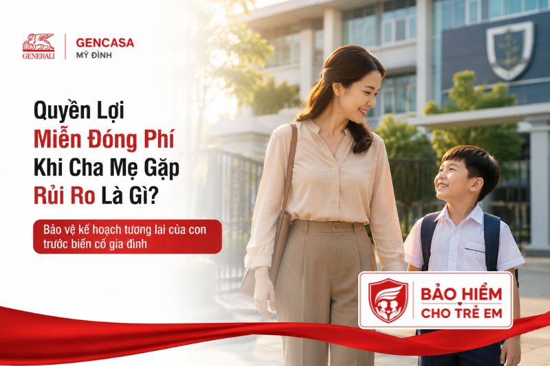 Quyền lợi miễn đóng phí khi cha mẹ gặp rủi ro là gì