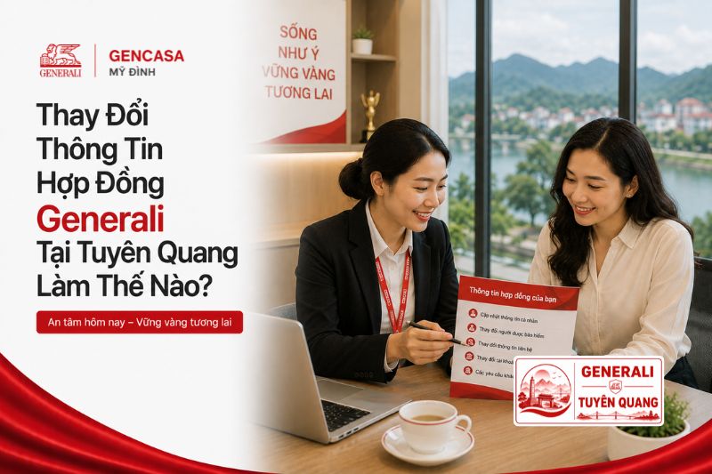Thay đổi thông tin hợp đồng Generali tại Tuyên Quang làm thế nào.