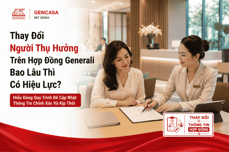 Thay đổi người thụ hưởng trên hợp đồng generali bao lâu thì có hiệu lực