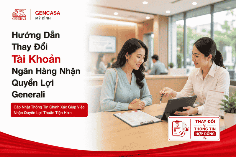 Hướng dẫn thay đổi tài khoản ngân hàng nhân quyền lợi generali