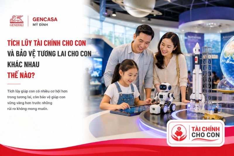 Tích lũy tài chính cho con và bảo vệ tương lai cho con khác nhau thế nào
